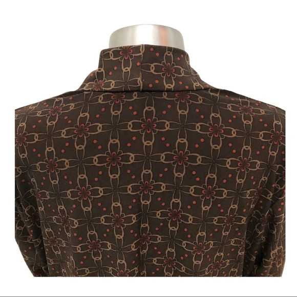 🛍️3/$40 Maternity Long Sleeve Knit Floral Top Brown Red Size XXL - Picture 3 of 4